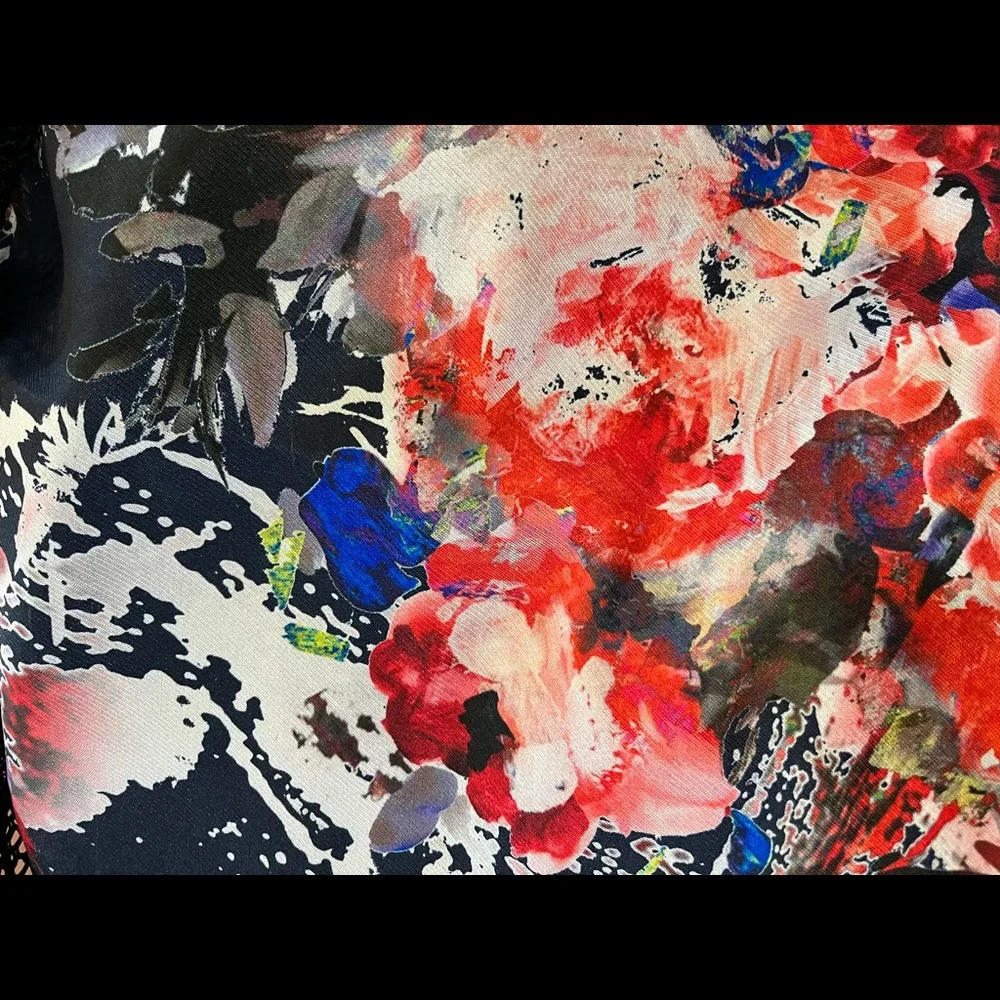 SACHIN AND BABI ROSA BLACK OVERLAY FLORAL SLEEVELESS FIT AND FLARE DRESS - Picture 11 of 15